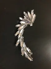 2021 nueva moda elegante Vintage Punk gótico para la oreja, de estrás de cristal brazalete de Clip de perno pendientes 1E321