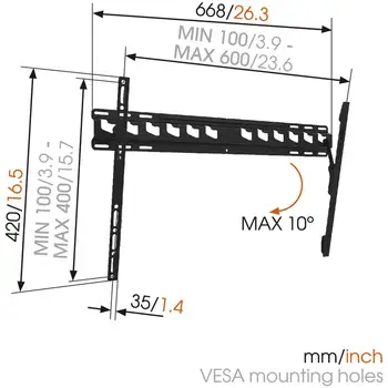 

Wall bracket tilting Tv 40 "-65" up to Vesa 600 x400VOGELS34.98