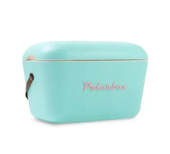 

24-48 hours shipping rigid portable fridge with attractive vintage-retro style design and leather handle. Green water