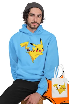 

Angemiel Wear Pikachu Blue Men 'S Hooded Sweatshirt Bags Kombin