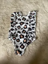 Bañador sin mangas con volantes de leopardo para niños pequeños, traje de baño de una pieza, conjuntos de playa