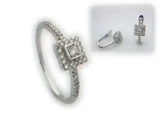 

White gold and sparkling communion diamonds ring