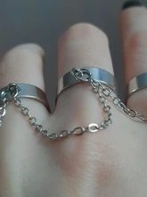 Anillos abiertos de dedo múltiple para mujer, cadena de eslabones estilo Punk, fiesta, concierto, ceremonia, regalo de joyería, venta al por mayor, 2020