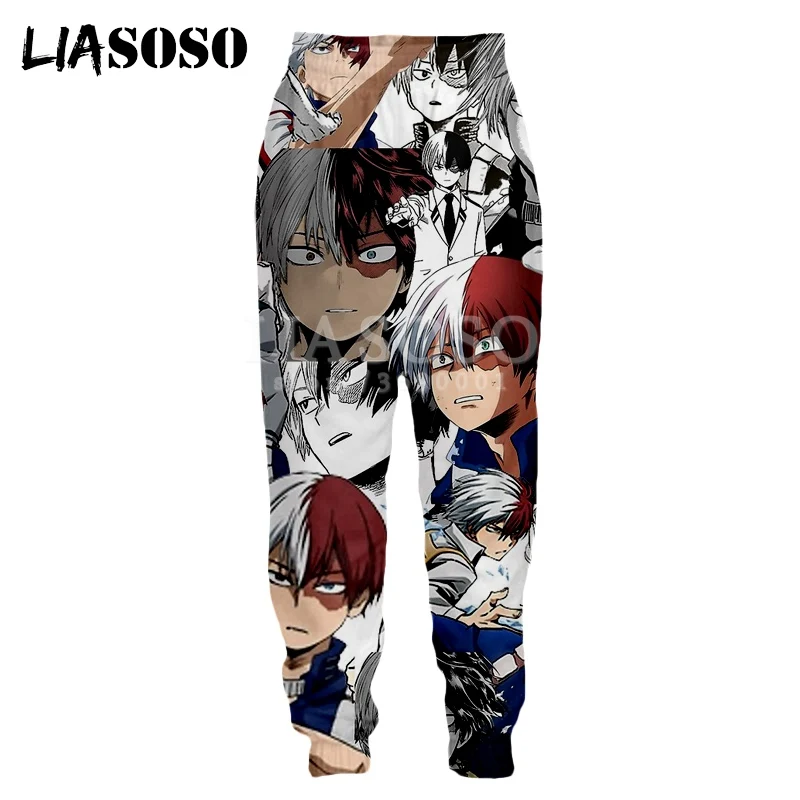LIASOSO/повседневные штаны в стиле Харадзюку из аниме Bakugo Katsuki Todoroki Shouto с объемным 3D принтом; спортивные штаны для бега; G3131