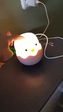 Luz Led nocturna para niños, lámpara de silicona suave recargable por USB, decoración de dormitorio, regalo, noche de pollito de Animal, sombra de Luna