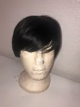 Tinashe belleza Bob corto peluca con flequillo corte Pixie brasileño pelucas de cabello humano Remy máquina barato rojo marrón pelucas para mujeres