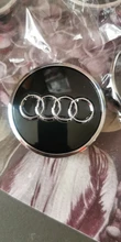 4 unids/lote 60mm 61mm gris negro de la rueda del coche de centro gorras cubiertas del cubo emblema insignia para Audi 4M0601170JG3 accesorios de coche