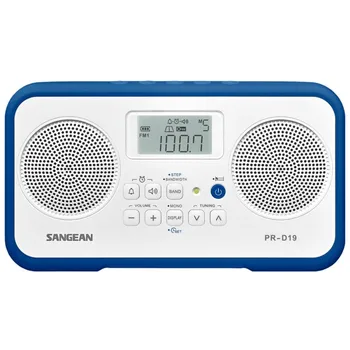 

Sangean pr-d19 white dark blue portable digital radio fm am alarm system lcd screen Battery