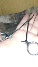Oauee 12,5 16 18cm herramienta de mano fórceps hemostáticos para pelo pinza de pesca Alicates de bloqueo la depilación herramientas curvado/punta recta