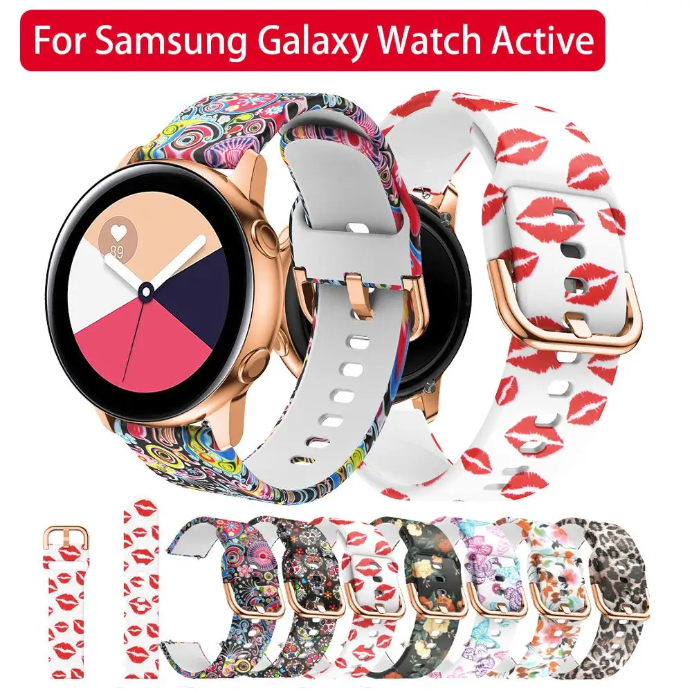 8 типов силиконовых наручных часов для Samsung Galaxy Watch Active 20 мм ремешок браслет
