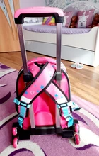 Varilla extensible de aleación de aluminio para niños, 2/6 ruedas, soporte para rollo, carrito para chico, mochila y Bolsa Escolar, bolsa de equipaje
