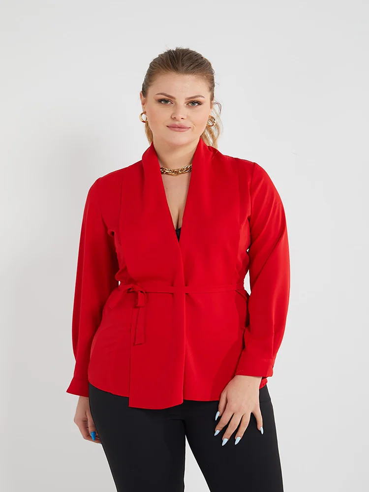 Polyviscon Fabric Shawl Collar Cuffed Full Sleeve Length Relaxed Cut