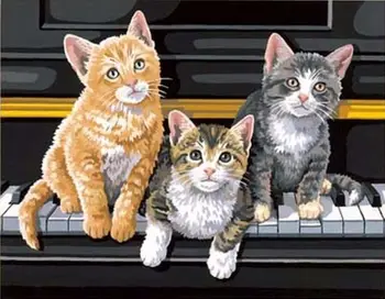 

Painting by numbers on canvas 30x40 cm "three kittens" Red Cat x-7789