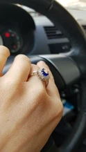 CZCITY-anillo de compromiso de Plata de Ley 925 con gema de rubí y zafiro, para mujeres