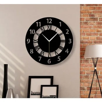 

WALL CLOCK - WOOD - BLACK - WITH LATIN NUMBERS-37x37 cm