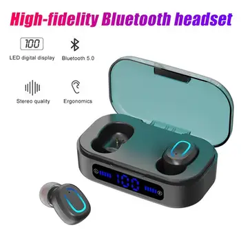 

T20 Bluetooth Wireless Headphones TWS Earphones Sports Waterproof Headsets Earburds With LED Display Power Bank For Smartphones