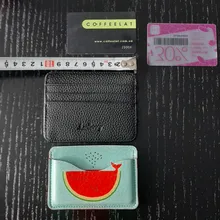 Cartera minimalista delgada de cuero PU, tarjetero pequeño de piel sintética, Tarjetero con ranura múltiple, Color caramelo