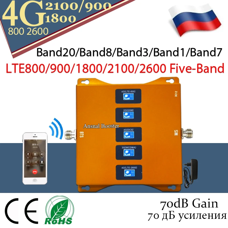 1PCS B20 800/900/1800/2100/2600 Five-Band 4G