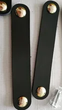 Tiradores de cajón de armario con mango de cuero de 128mm, manija para gabinete de cocina, pomos de puerta negra y tiradores para mobiliario