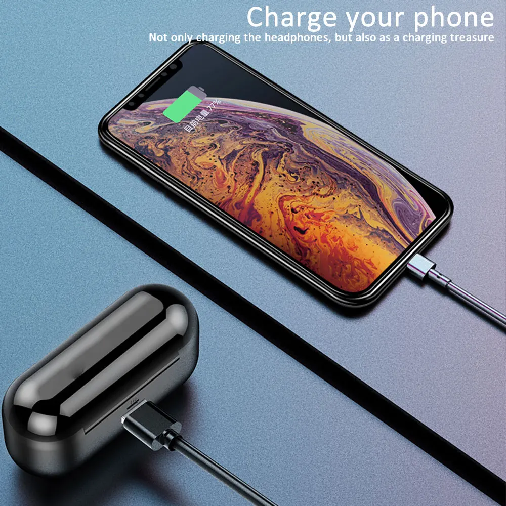  F9 TWS Smart Touch Wireless Earphones Bluetooth Earphone 5.0 Wireless Earbuds 8D Stereo Headset Wit - 4000105475651