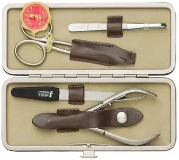 

Manicure set, 4 Ave, leather case, Brown a4340rf Mertz manicure