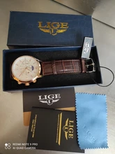 LIGE-reloj analógico con correa de cuero para hombre, accesorio de pulsera de cuarzo resistente al agua con cronógrafo, complemento masculino deportivo de marca de lujo con diseño de fase lunar 24 horas, incluye caja, 2021