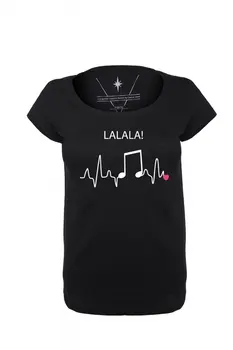 

Angemiel Wear Heart Ritmi Music Cotton Black Women 'S T-Shirt