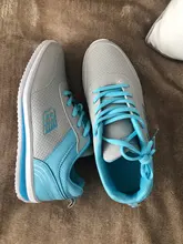 Zapatillas de deporte de cuero sintético para mujer, zapatos informales transpirables planos para correr