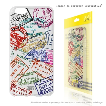 

FunnyTech®Silicone Case for Xiaomi Redmi Note 7 / Note 7 Pro l traveling stamps vers. Transparent