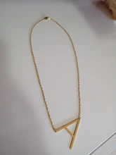 Collar con inicial grande para 100%, joyería de acero inoxidable, collar con letras grandes, A-Z, dorado, con monograma