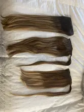 VeSunny-extensiones de cabello humano con Clip, extensiones de cabello de doble trama, color rubio caramelo, color marrón, 7 Uds.