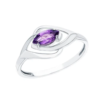 

Silver ring with amethyst sunlight sample 925