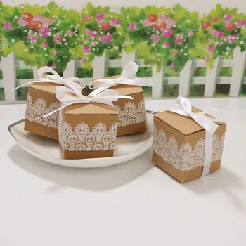 

European retro kraft paper box candy box Small gift box Baby Shower gift boxes
