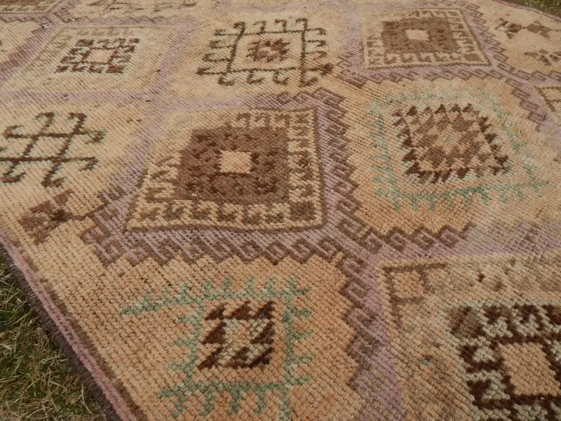 Винтажный английский ковёр Oushak, дорожка для прихожей 3,9 X 10.2ft