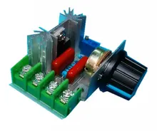 Regulador de voltaje de 2000W, regulador electrónico de tiristor sin escobillas con control de velocidad del motor, CA de 220V, Interruptor de control de temperatura