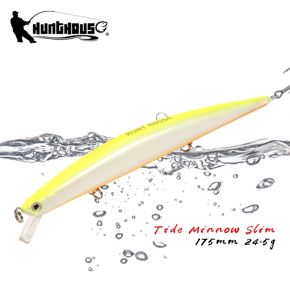 Hunthouse Angelköder Tide Minnow Slim 175 Harte Köder 175mm 24,5g Schwimmende Wobbler Meeresangeln für Wolfsbarsch-Ausrüstung