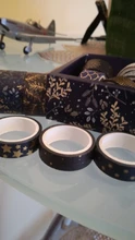 Juego de 10 unidades de cinta Washi negra y dorada, cinta adhesiva Vintage con diseño de galaxia, cinta adhesiva decorativa, pegatina para álbumes de recortes, papelería y diarios
