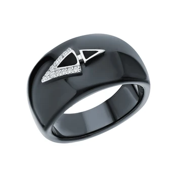 

Silver ring with ceramics, enamel and cubic zirconium sunlight