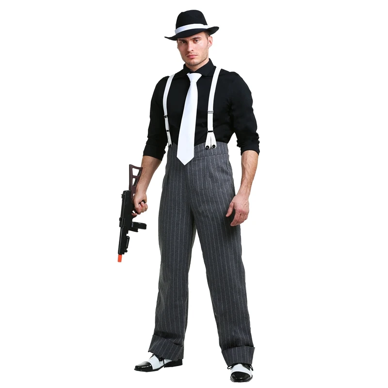 Bergantín domesticar magia Calidad para hombre de la Mafia subjefe Cosplay traje de los años 20 estilo  mafioso de disfraz de Halloween| | - AliExpress