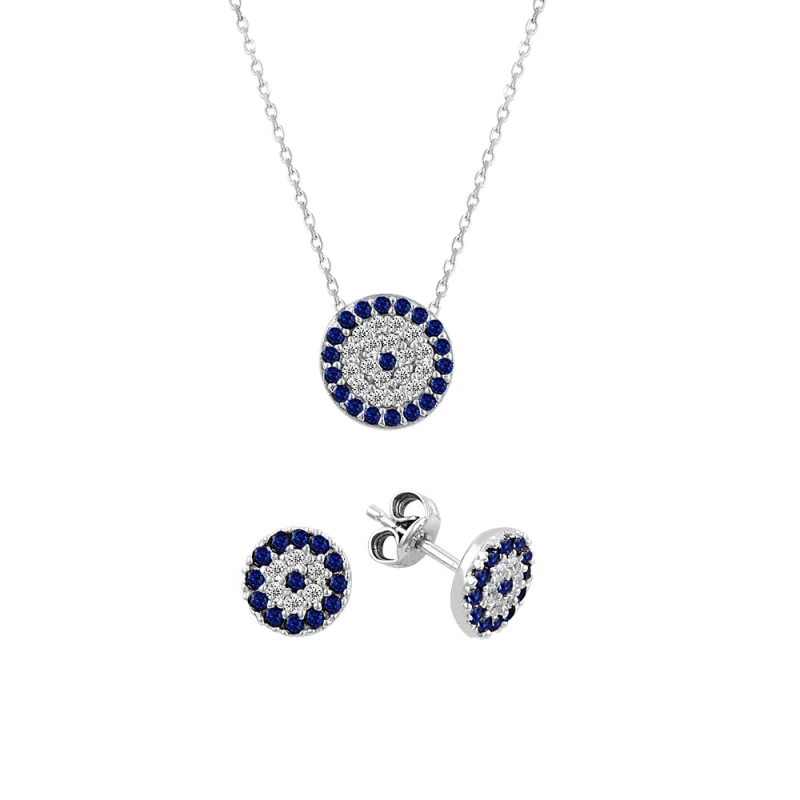 

Silver 925 Sterling Zircon Cubic Zirconia Society Eyed Set