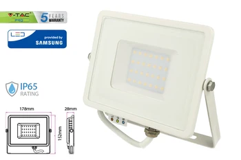 

Headlight Led Flood Light 30W IP65 natural white Super Slim white casing Samsung Chip warranty 5 years SKU-404