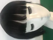 Pelucas de cabello humano liso con flequillo, hechas a máquina, pelo humano peruano Natural 130% Remy
