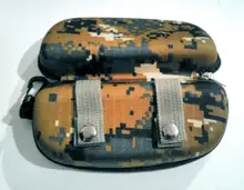 Caja militar de camuflaje para gafas de sol para hombre, estuche de EVA con Clip para cinturón, 1 unidad