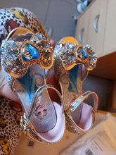 Disney-sandalias de princesa Frozen 2 para niñas, zapatos de cristal, tacón alto, pasarela, espectáculo