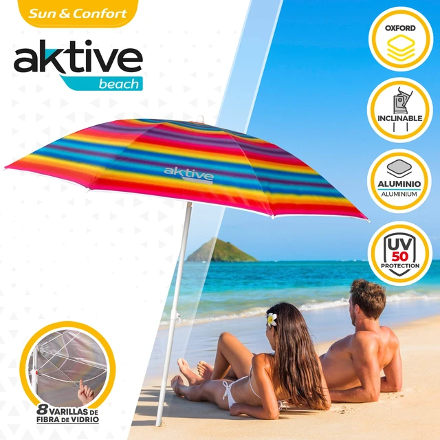 180 cm Beach umbrella with protection UV50 Aktive Beach, large Beach  umbrella, Beach umbrellas, aluminum Beach umbrella, UV50 Beach umbrella, UV  protection umbrellas, garden umbrella, fishing umbrella - AliExpress