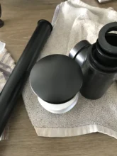 Drains Sink Basin Siphon Bathroom ROVATE Black Bottle-Trap P-Trap-Pipe Pop-Up Waste Brass