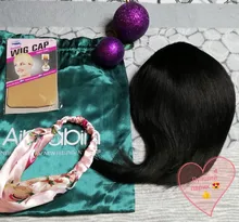 Headband Wig Human-Hair Black Natural-Color Straight Women Brazilian Machine-Made 30inch