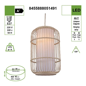 

ART WOVEN bamboo Spider, lamp holder E27, 100 CM, adjustable pendant height, suitable for home decoration, restaurant