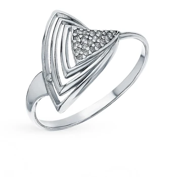 

Silver ring with cubic zirconia sunlight sample 925