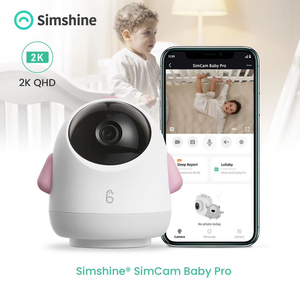 Simshine Smart Baby Monitors 4MP High Resolution Wireless Video Nanny